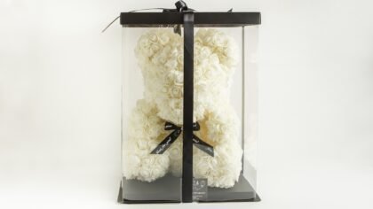 Box Με Αρκουδάκι 25cm Λευκό