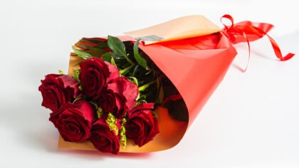 Bouquet with 6 explorer roses